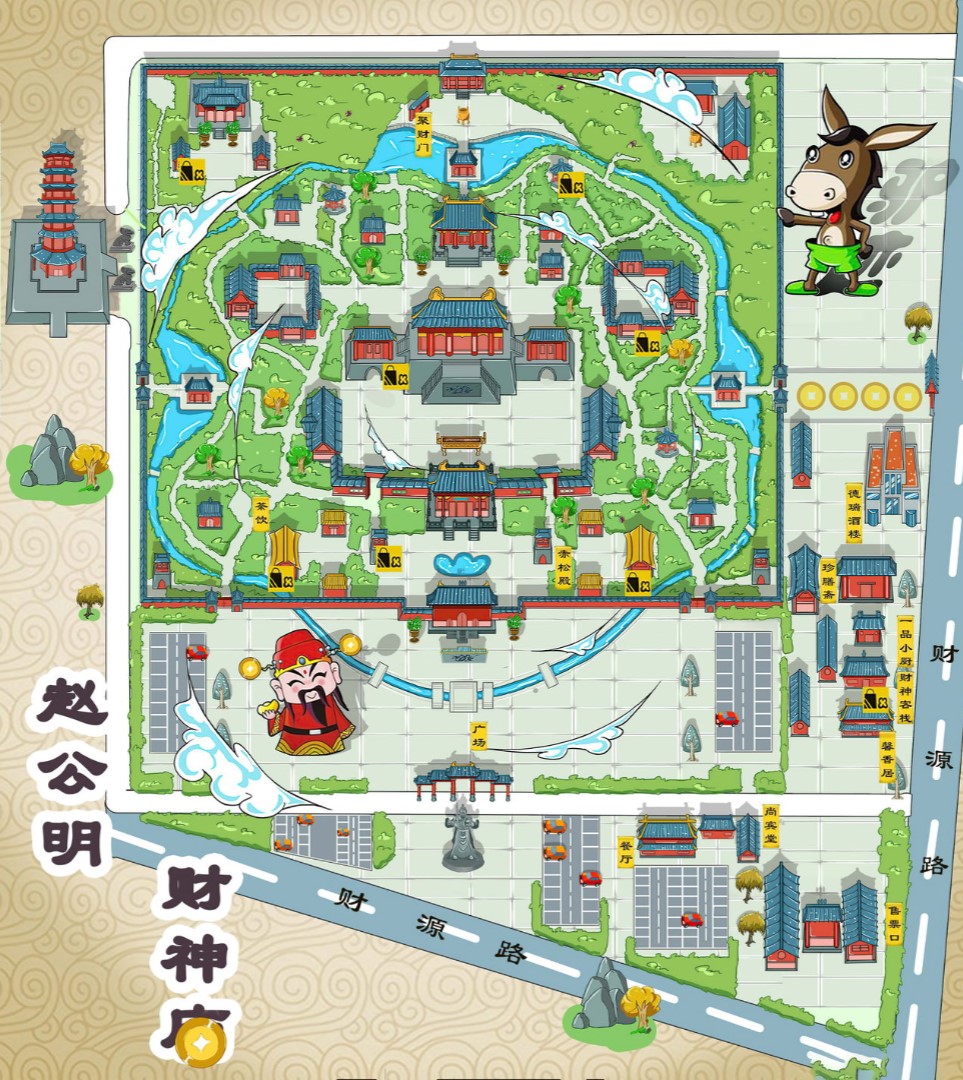 沁县寺庙类手绘地图